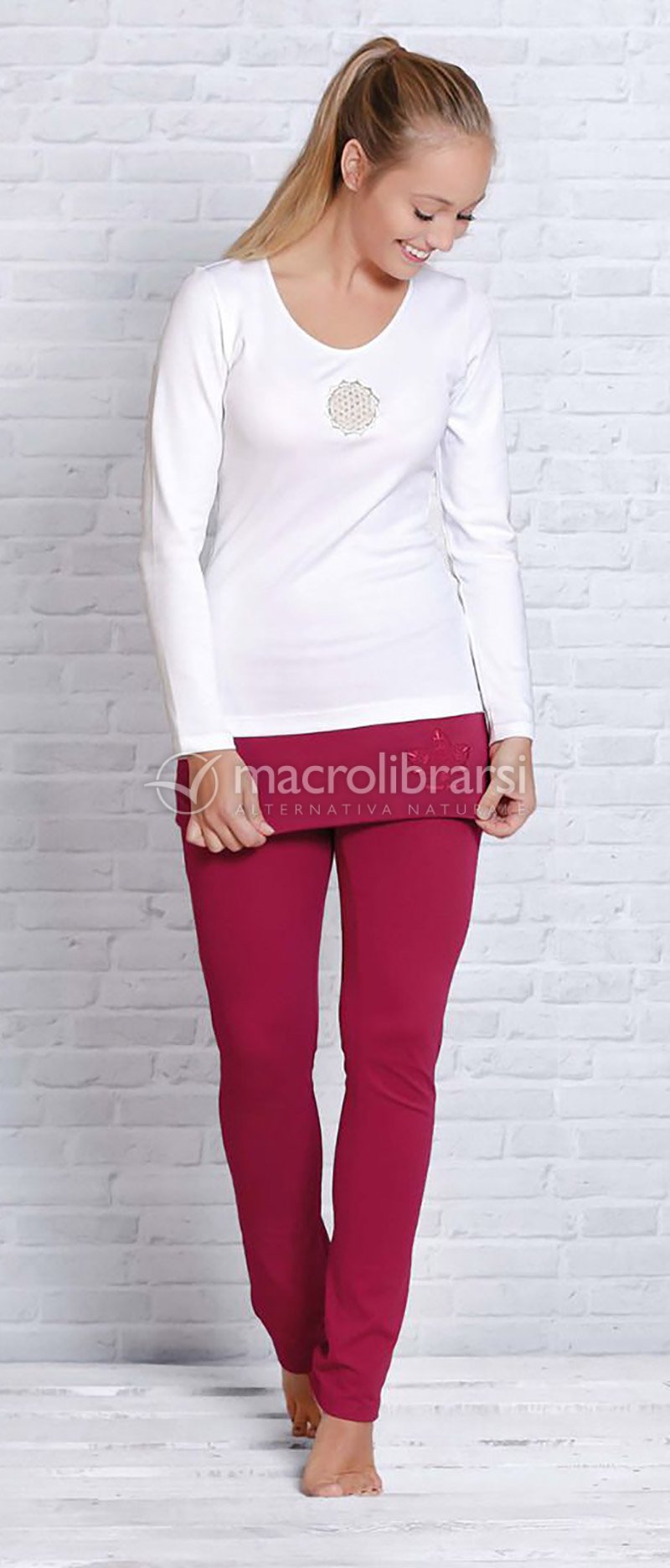 Pantaloni da Yoga in Cotone - Rosso Chiaro di The Spirit of Om -  Macrolibrarsi.it