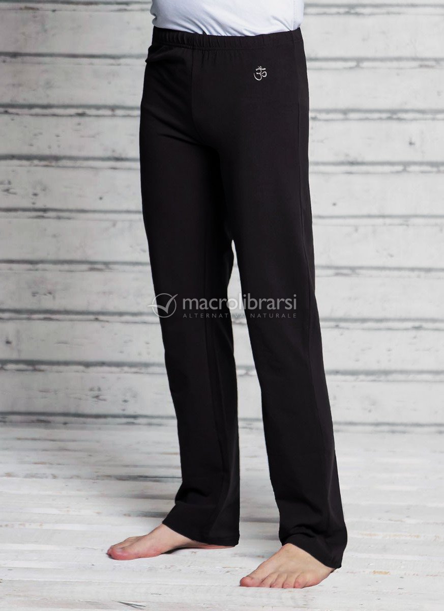Pantaloni Lunghi Wellness - Neri - Simbolo Ricamato OM di The Spirit of Om  - Macrolibrarsi.it