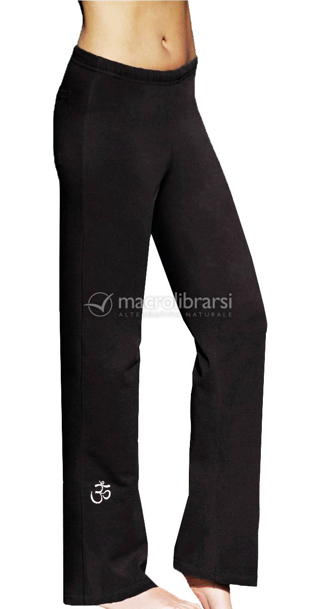 Pantaloni Lunghi Wellness - Neri - Simbolo Ricamato OM di The Spirit of Om  - Macrolibrarsi.it