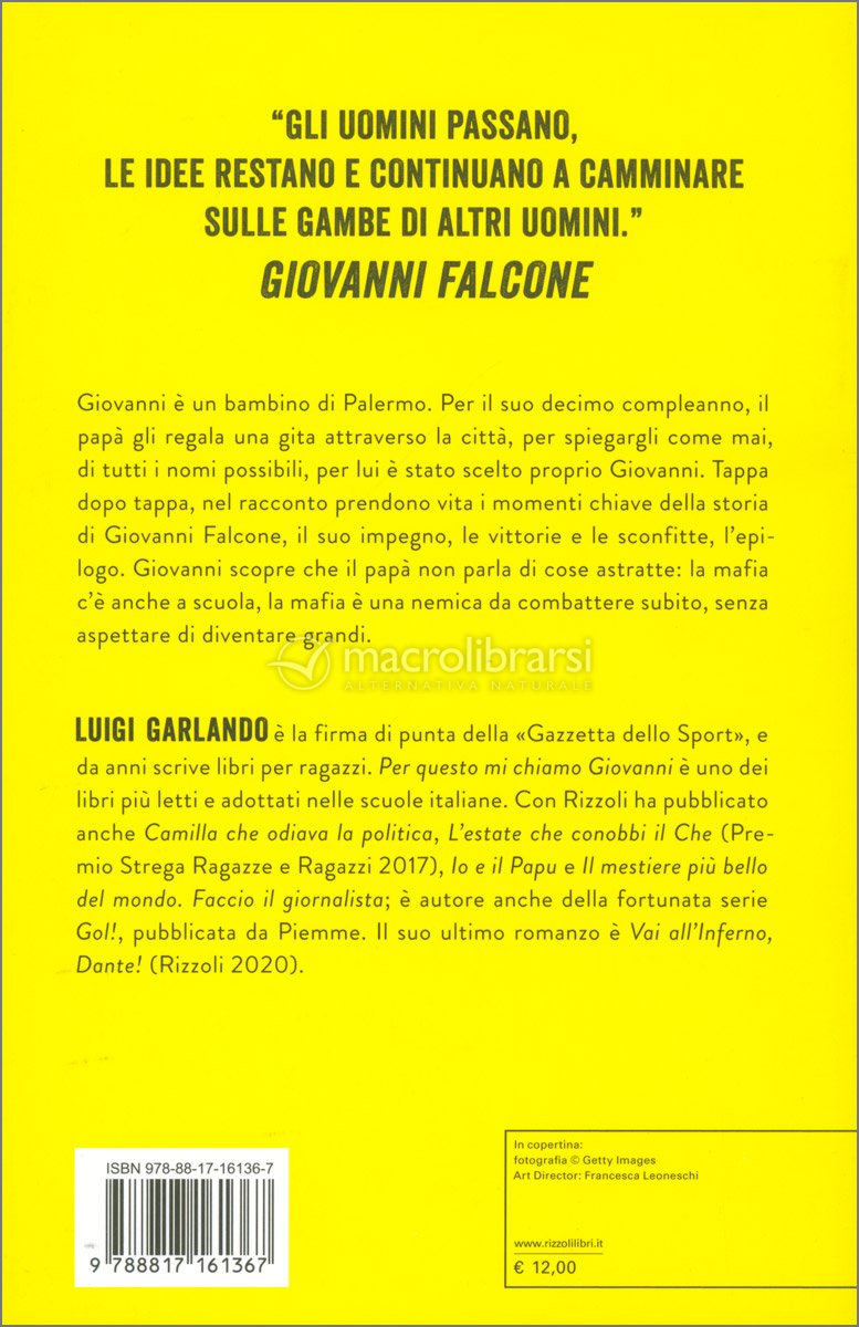 Per questo mi chiamo Giovanni — Libro di Luigi Garlando