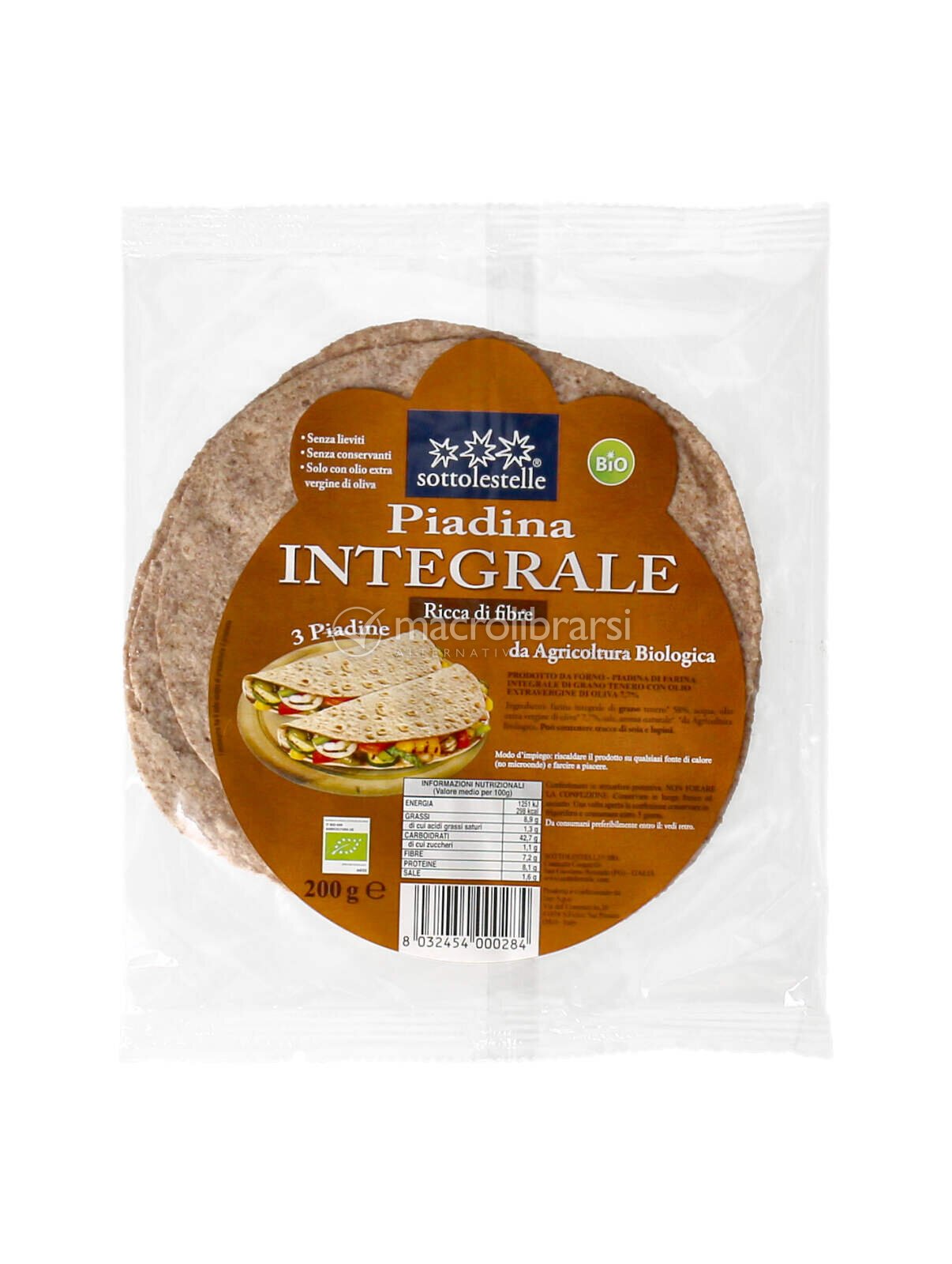 Piadina Integrale Biologica di Sottolestelle 