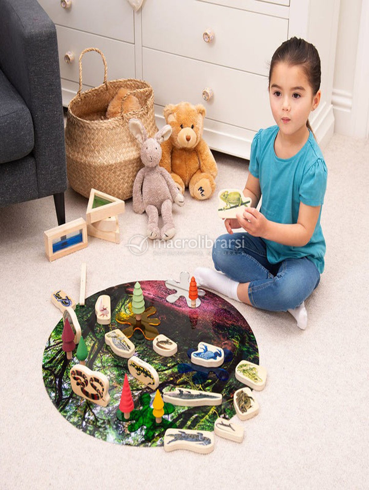 Set Di 3 Veicoli In Legno Arcobaleno TickiT – Auto, Roulotte E Camper, Giocattolo In Faggio Per Bambini Da 12 Mesi