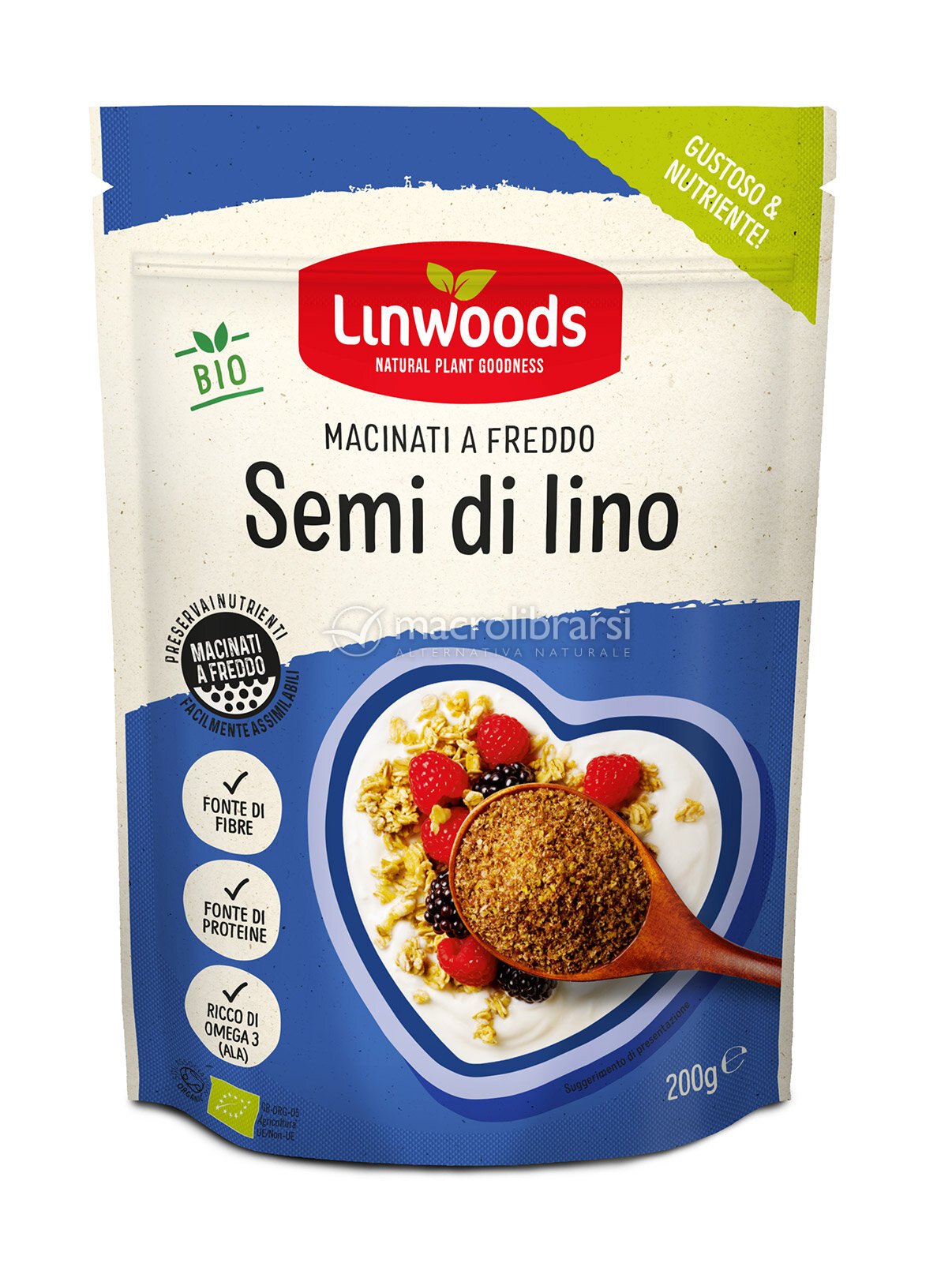 Semi di Lino Bio Macinati a Freddo, Fonte di Omega 3 di Linwoods 