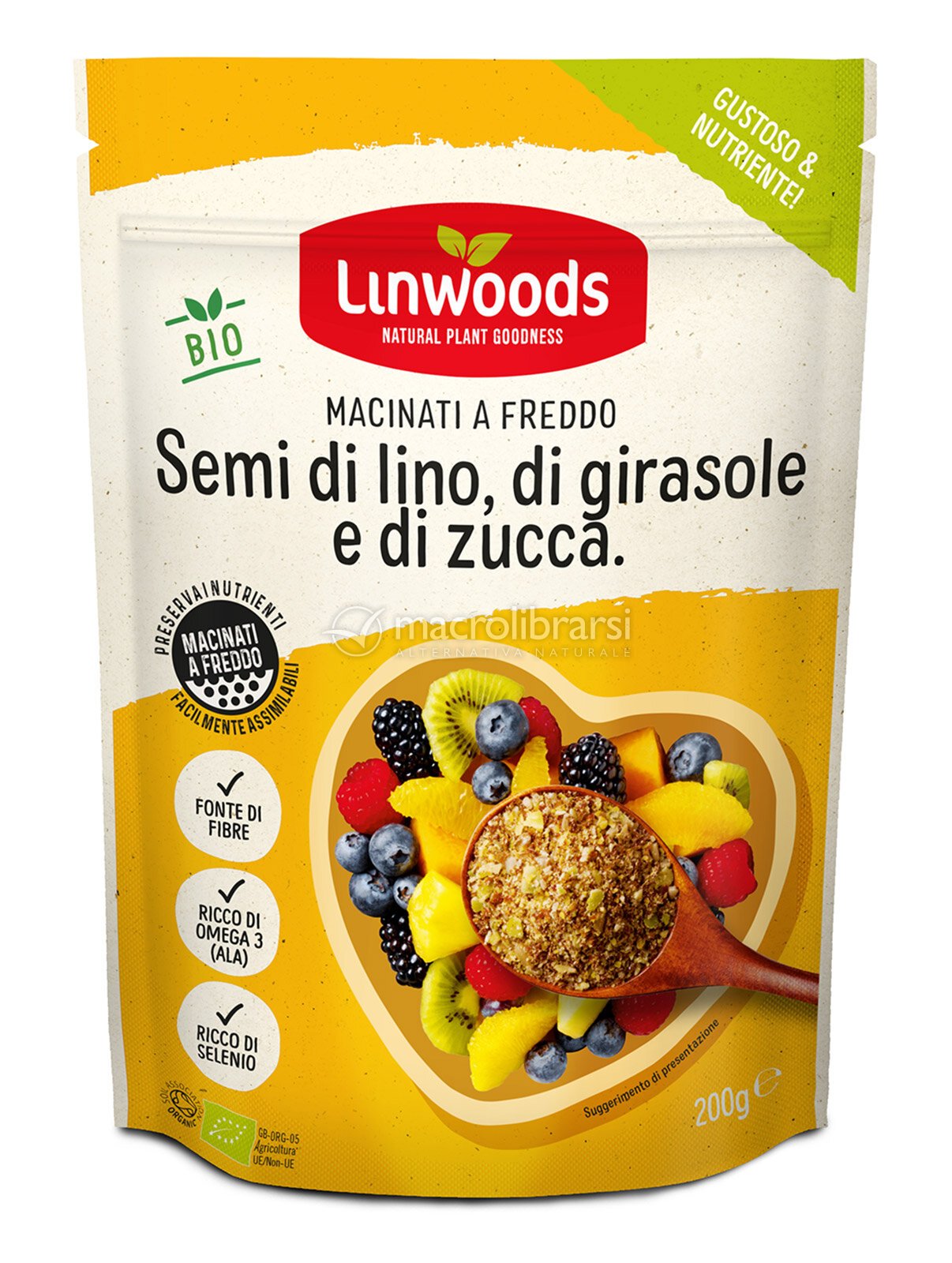 Semi di Lino, Girasole e Zucca Bio Macinati a Freddo, Fonte di Omega 3 di  Linwoods 