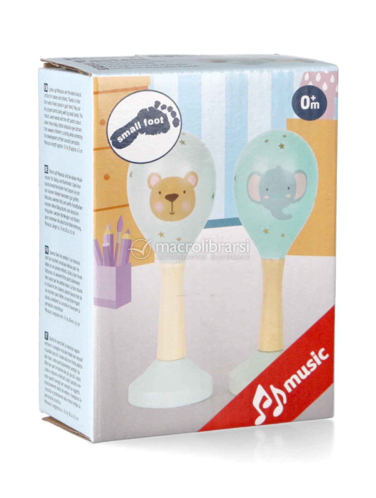 Fdit Sonaglio In Legno Per Neonati | Giocattolo Educativo Musicale | Presa Ergonomica E Colorata