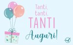 Tanti, tanti, tanti auguri con regalo e palloncini