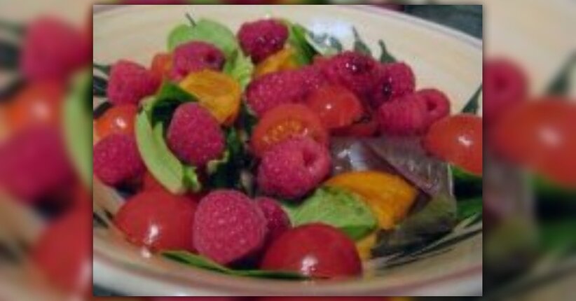 Insalata mista verde ai lamponi e ai semi di canapa - La Rivoluzione della Forchetta Vegan
