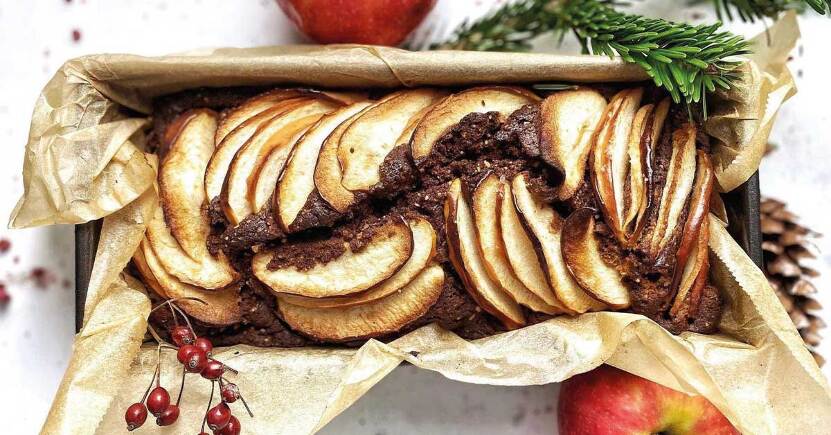 Plumcake mele nocciole e cacao