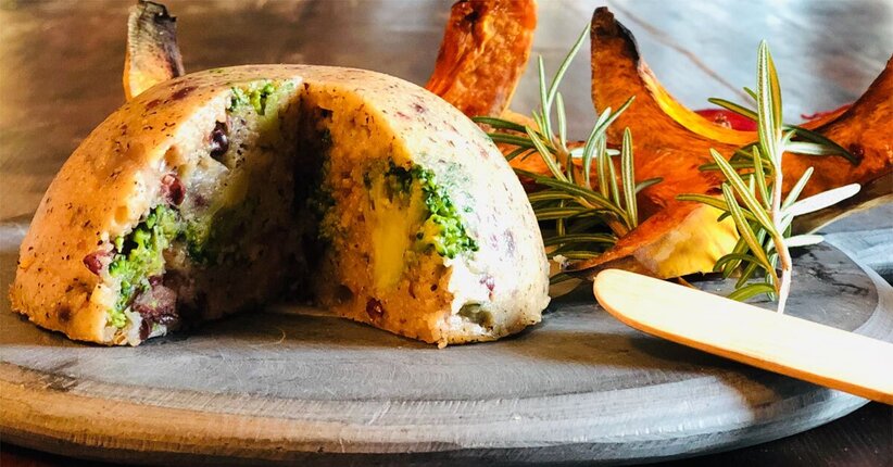 Polenta ripiena di verdure e azuki