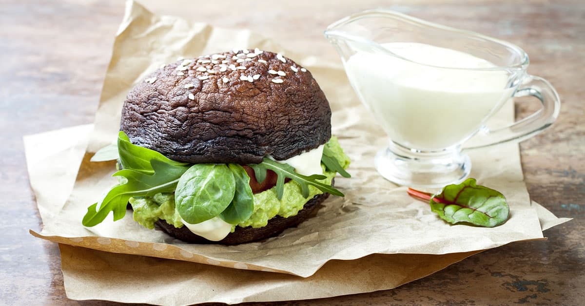 Burger di Funghi al Cavolfiore e Maionese di Girasole