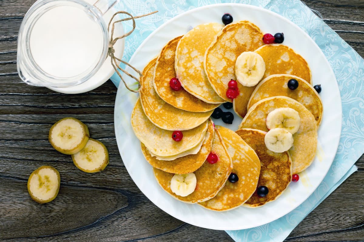 Pancake con latte di avena e banana