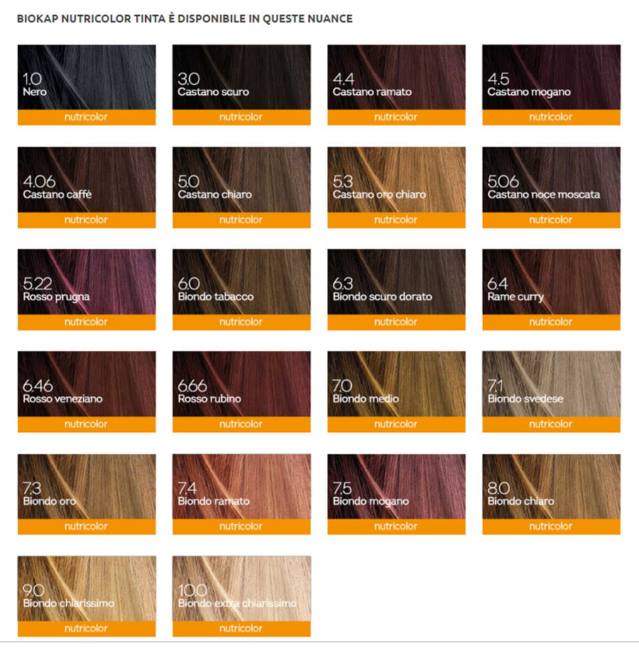 biokap nutricolor delicato cartella colori
