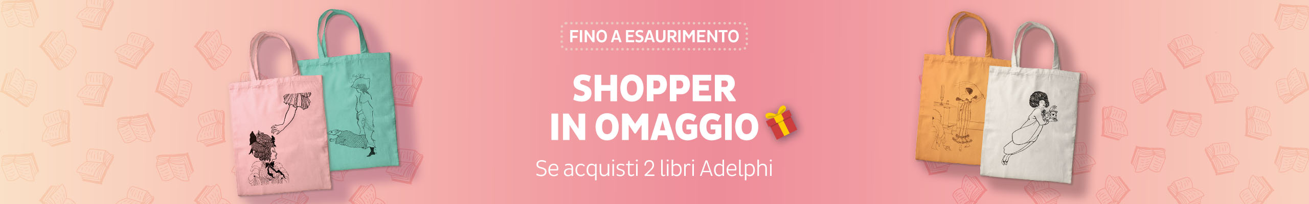 Shopper in omaggio con 2 libri del catalogo Adelphi