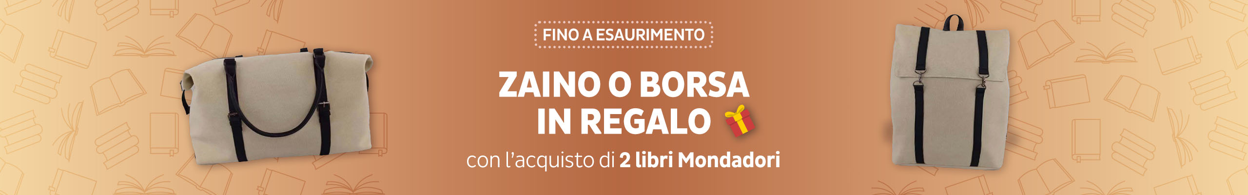 Zaino ecopelle in regalo con 2 titoli di Mondadori
