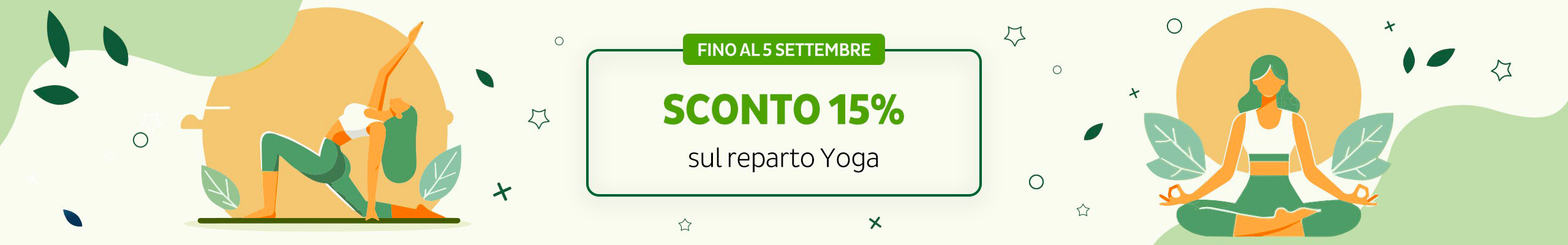15% di sconto sui prodotti Yoga