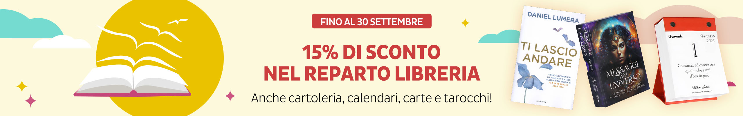 15% sui libri mese di settembre