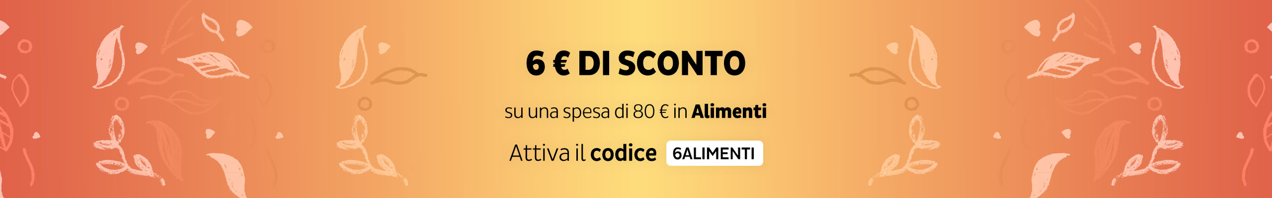 BUONO ALIMENTI 6€ su 80 in Alimenti