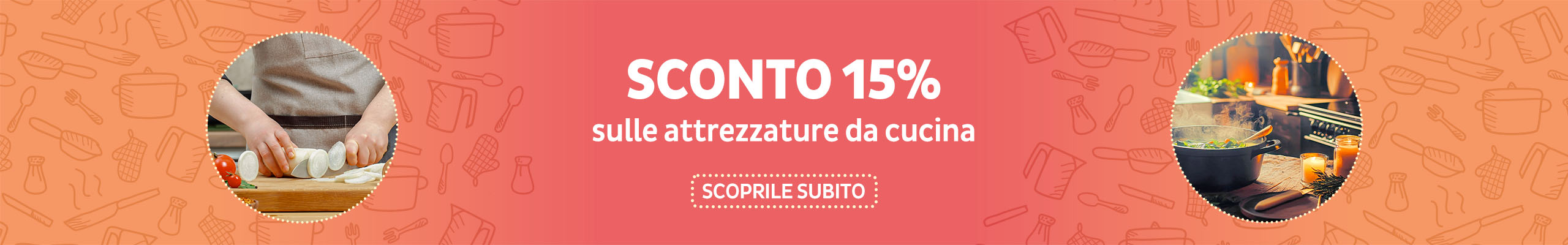 15% sulle attrezzature da cucina