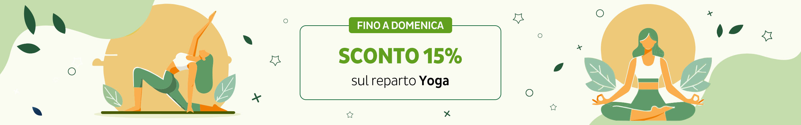 15% di sconto sui prodotti Yoga
