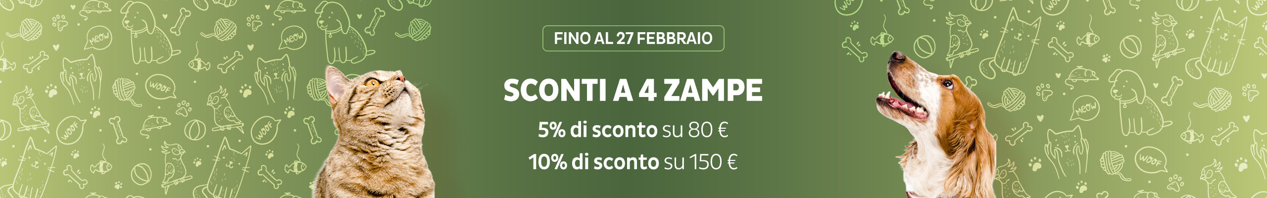 Sconti a 4 zampe sul reparto Animali
