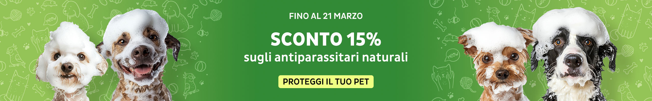 15% su antiparassitari naturali per animali
