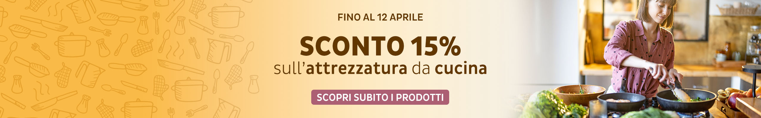 15% sulle attrezzature da cucina