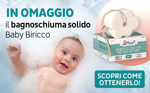 In omaggio bagnoschiuma solido Baby Biricco