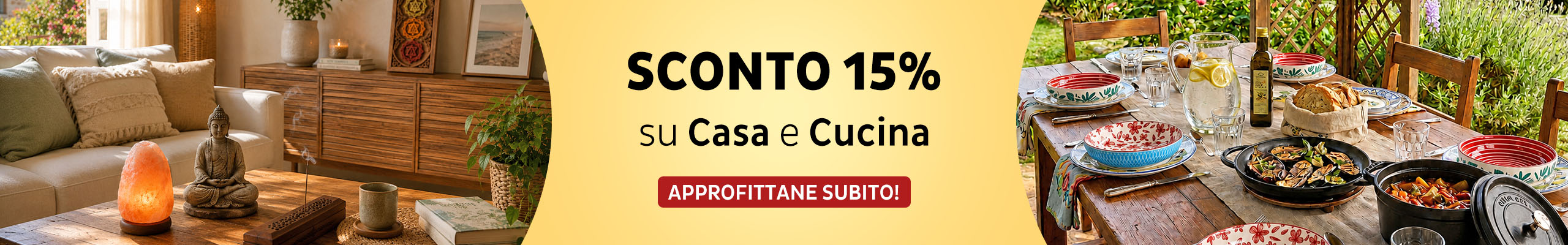 Sconto 15% su Casa e Cucina fino al 31 maggio