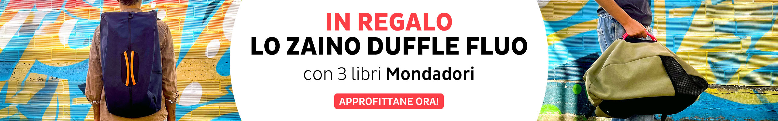 Zaino ecopelle in regalo con 2 titoli di Mondadori
