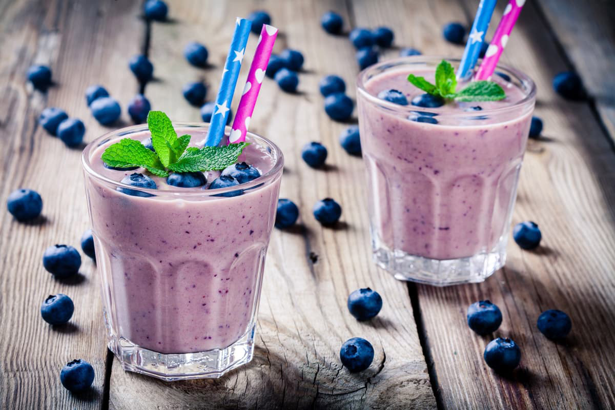 Shake proteico al mirtillo rosso