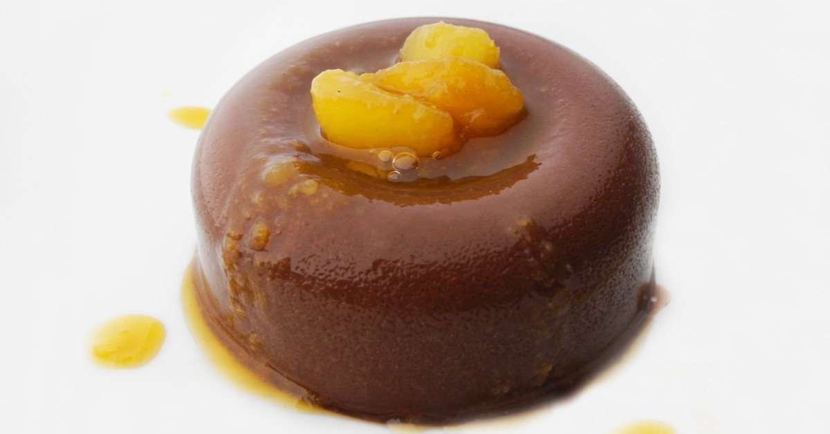 Budino al cacao e pere