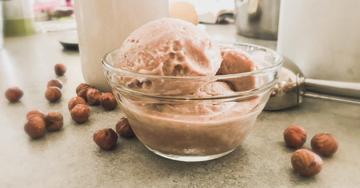Gelato di riso alla nocciola