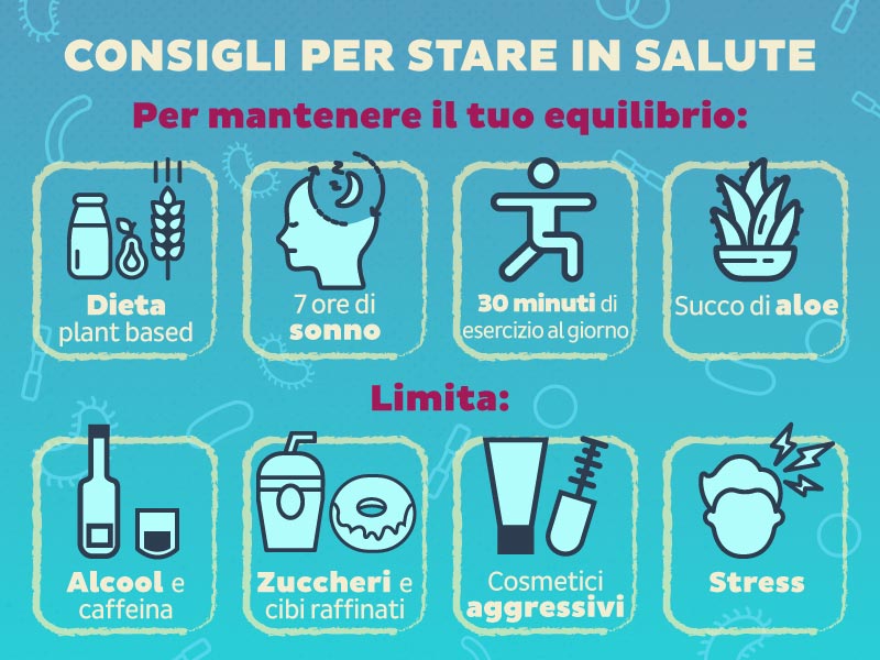 Sonno, alimentazione, attività fisica e rimedi naturali aiutano a mantenere l'equilbrio del microbiota intestinale