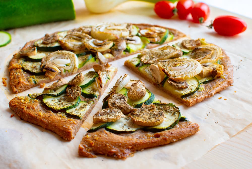 Pizza vegan con farina di farro
