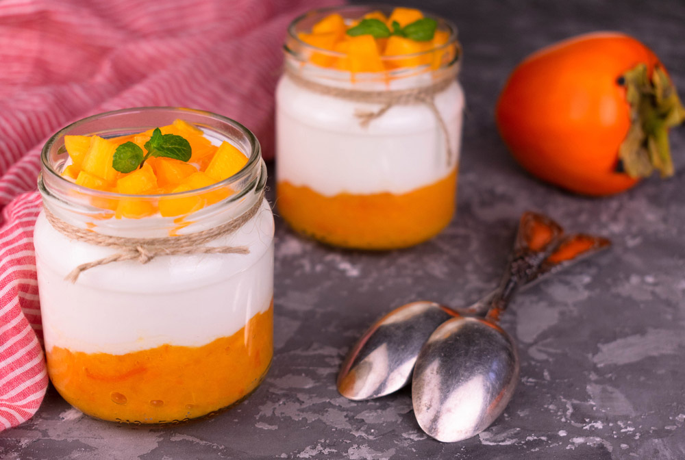 Mousse di cachi al rhum