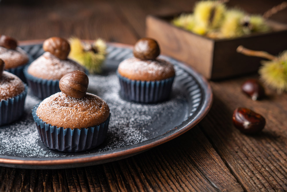 Muffin con farina di castagne