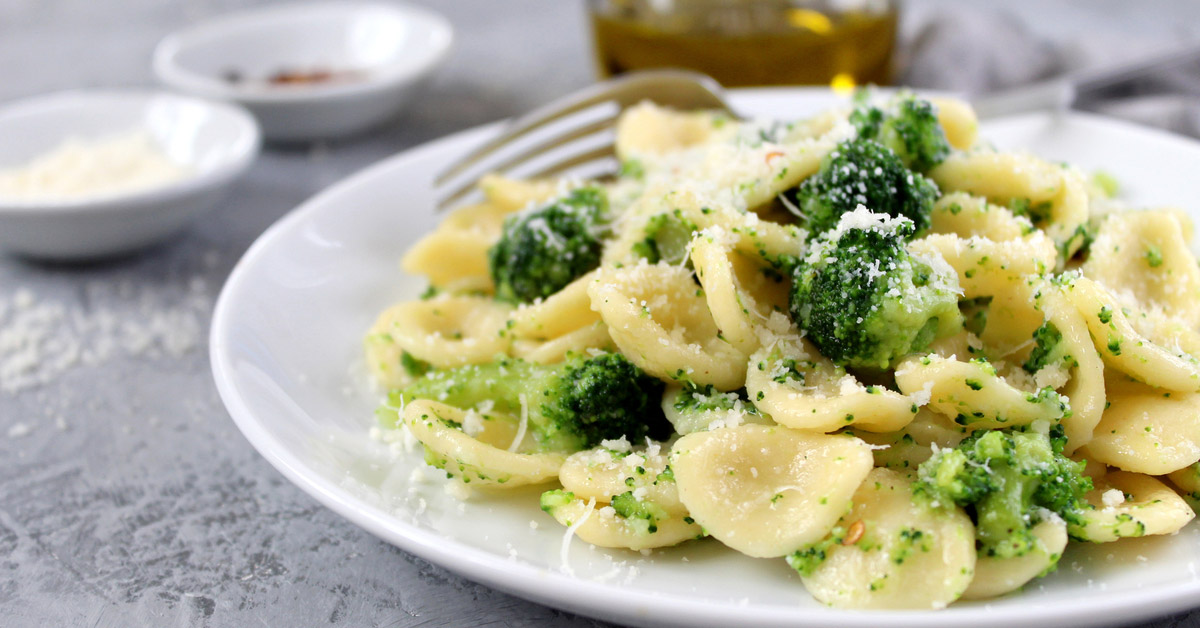 Piatto di orecchiette con broccoli