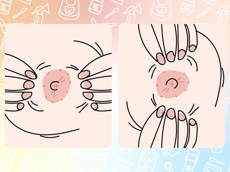 Massaggio coi polpastrelli dell'areola infiammata