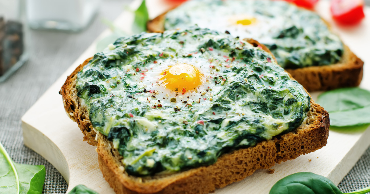 Toast di spinaci al miso