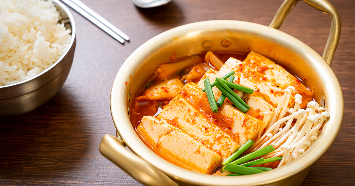 stufato di kimchi e tofu