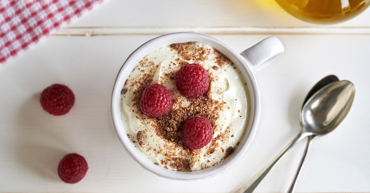 Crema Budwig con lamponi