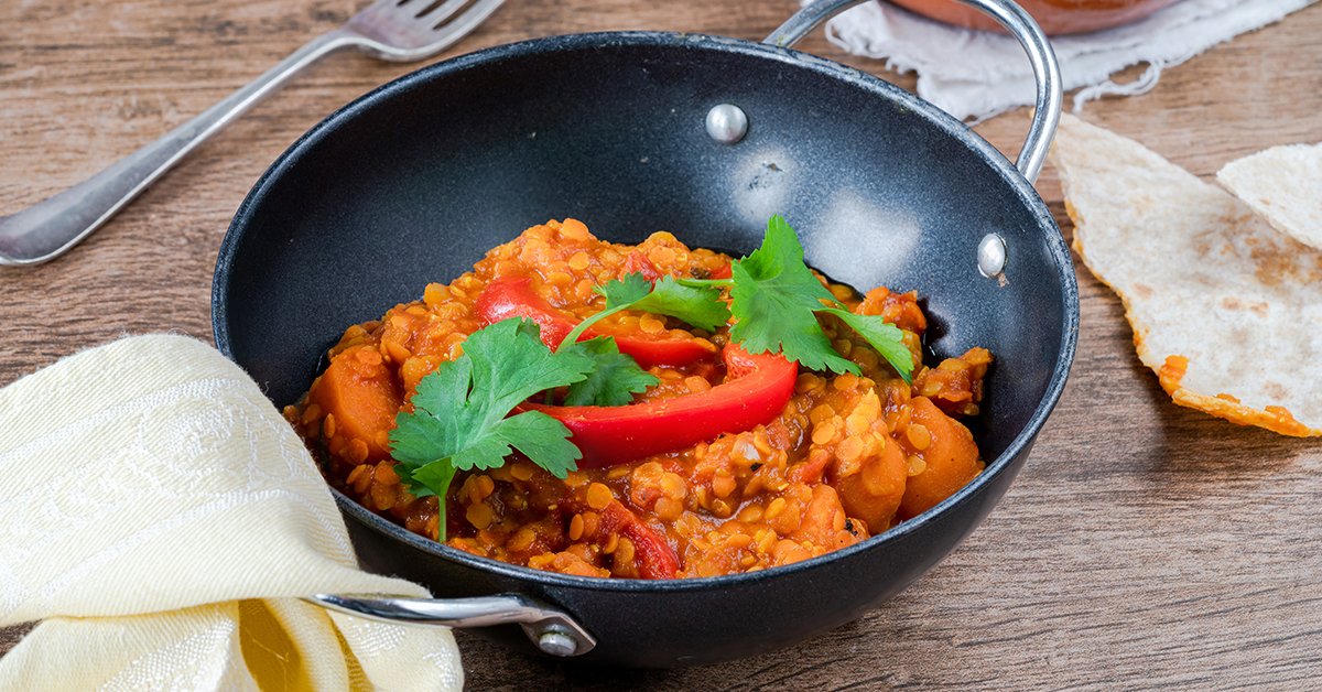 Stufato di lenticchie e carote alla curcuma