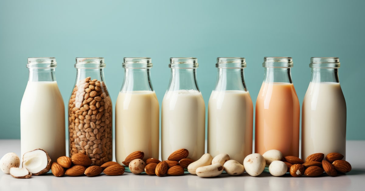 Latte vegetale ottenuto da frutta secca e cereali
