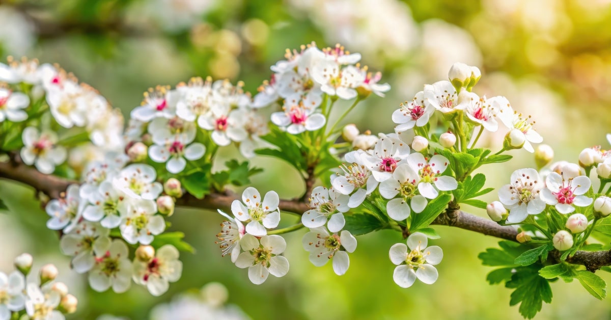 Ramo con fiori di biancospino