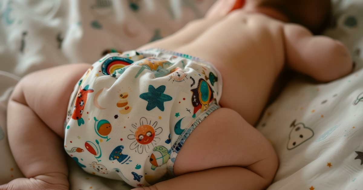 Bambino che dorme a pancia in giù con pannolino lavabile