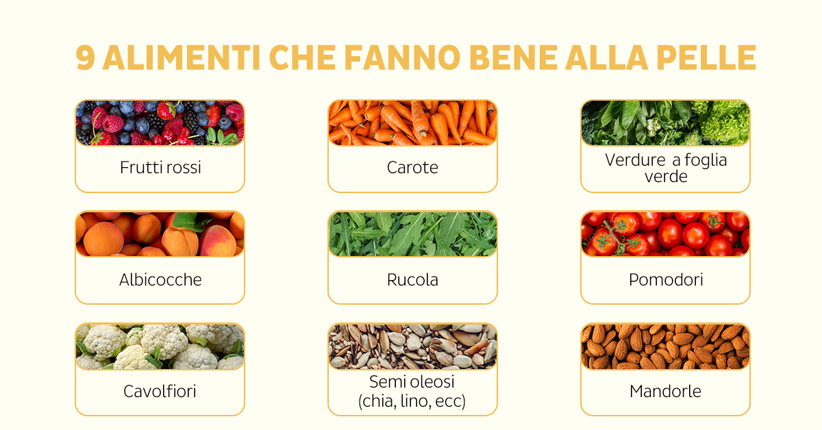 9 alimenti che fanno bene alla pelle
