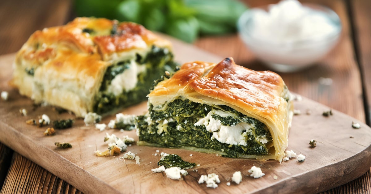 Spanakopita greca con spinaci e feta