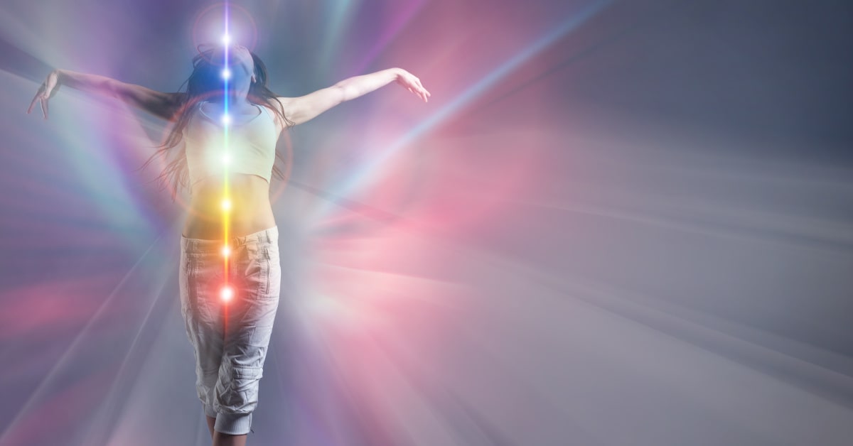Posizione dei sette chakra lungo la colonna vertebrale