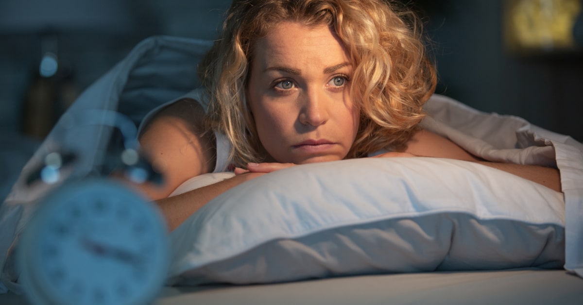 Donna con problemi di insonnia 