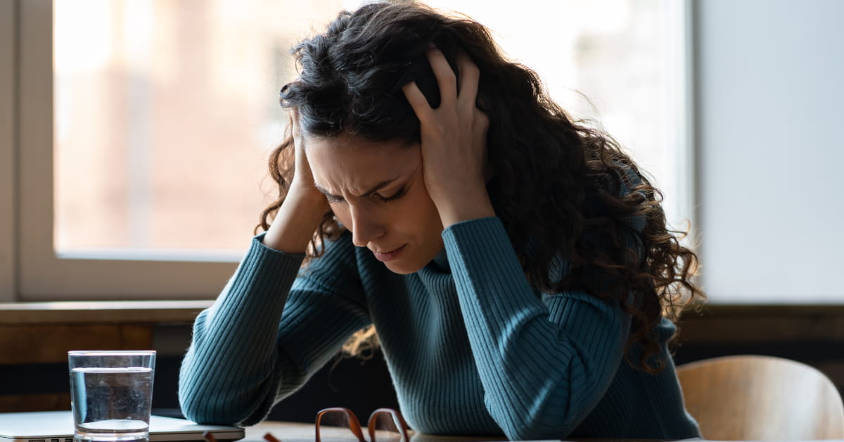 Donna sotto stress